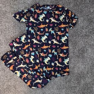 Bums & Roses Shark Print Pajama Set
